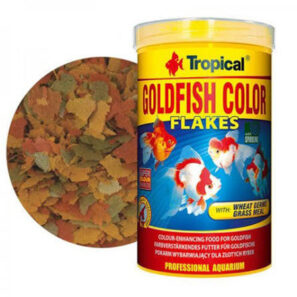 غذای پولکی رنگ گلد فیش tropical goldfish color flakes