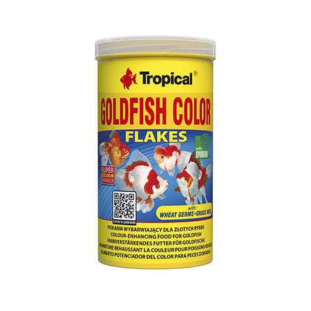 غذای پولکی رنگ گلد فیش tropical goldfish color flakes