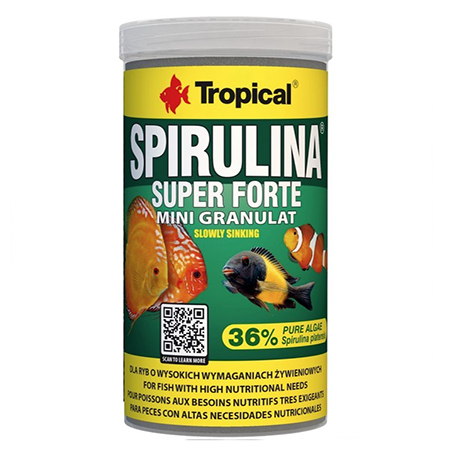 گرانول اسپیرولینا تروپیکال spirulina super forte mini granulat